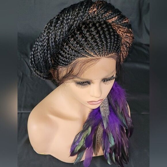 Braided wigs 100% handmade, long braids, long wig, stunning feeding cornrows - Picture 10 of 15